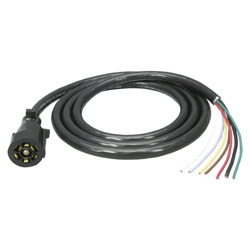 7Way Molded Plug, Trailer End with Cable