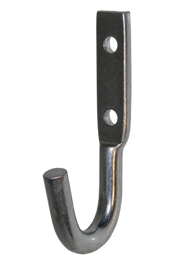 Steel Hook, Zinc Plated w/ Mounting Holes
